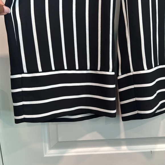 🔵 INC International Concepts Black and White Wide Leg Crop Pants Sz Petite Large - Picture 7 of 9
